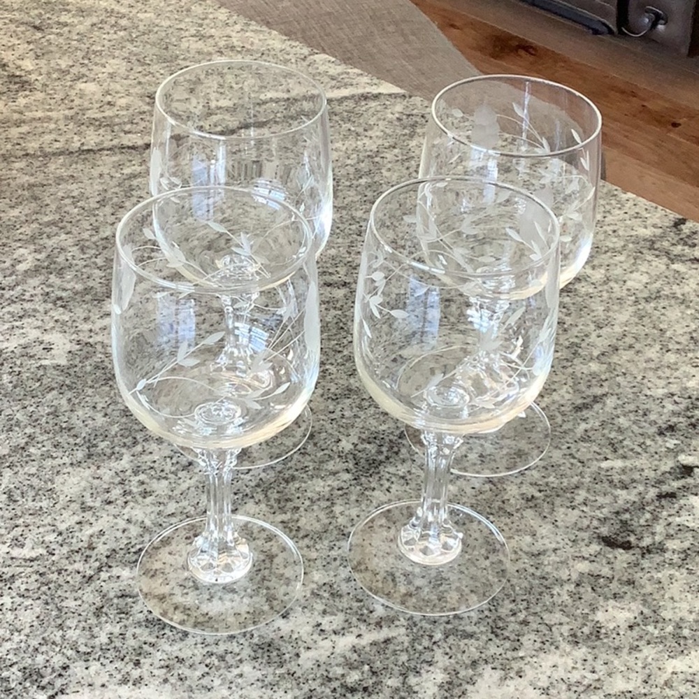 Princess House Heritage lead crystal 7” Goblets, set of 4